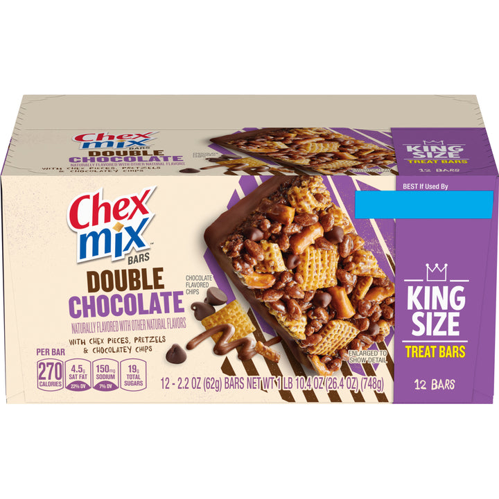 Chex Mix Double Chocolate King Size Bars-2.2 oz.-12/Box-8/Case