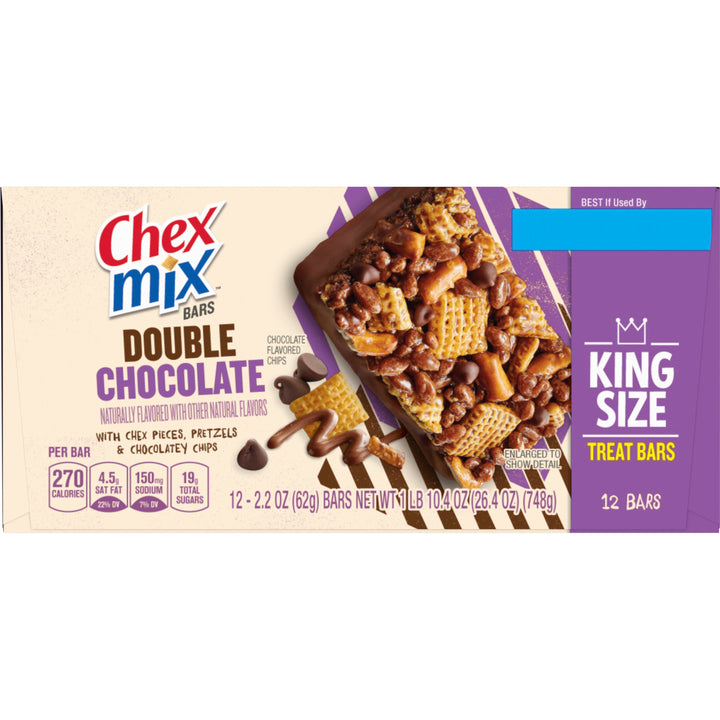 Chex Mix Double Chocolate King Size Bars-2.2 oz.-12/Box-8/Case