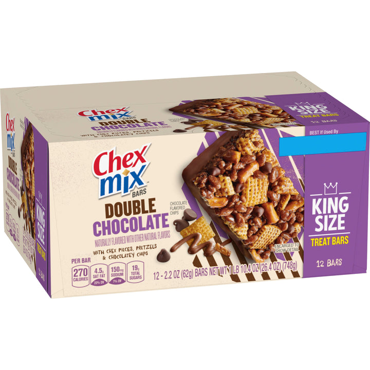 Chex Mix Double Chocolate King Size Bars-2.2 oz.-12/Box-8/Case