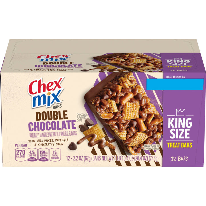 Chex Mix Double Chocolate King Size Bars-2.2 oz.-12/Box-8/Case