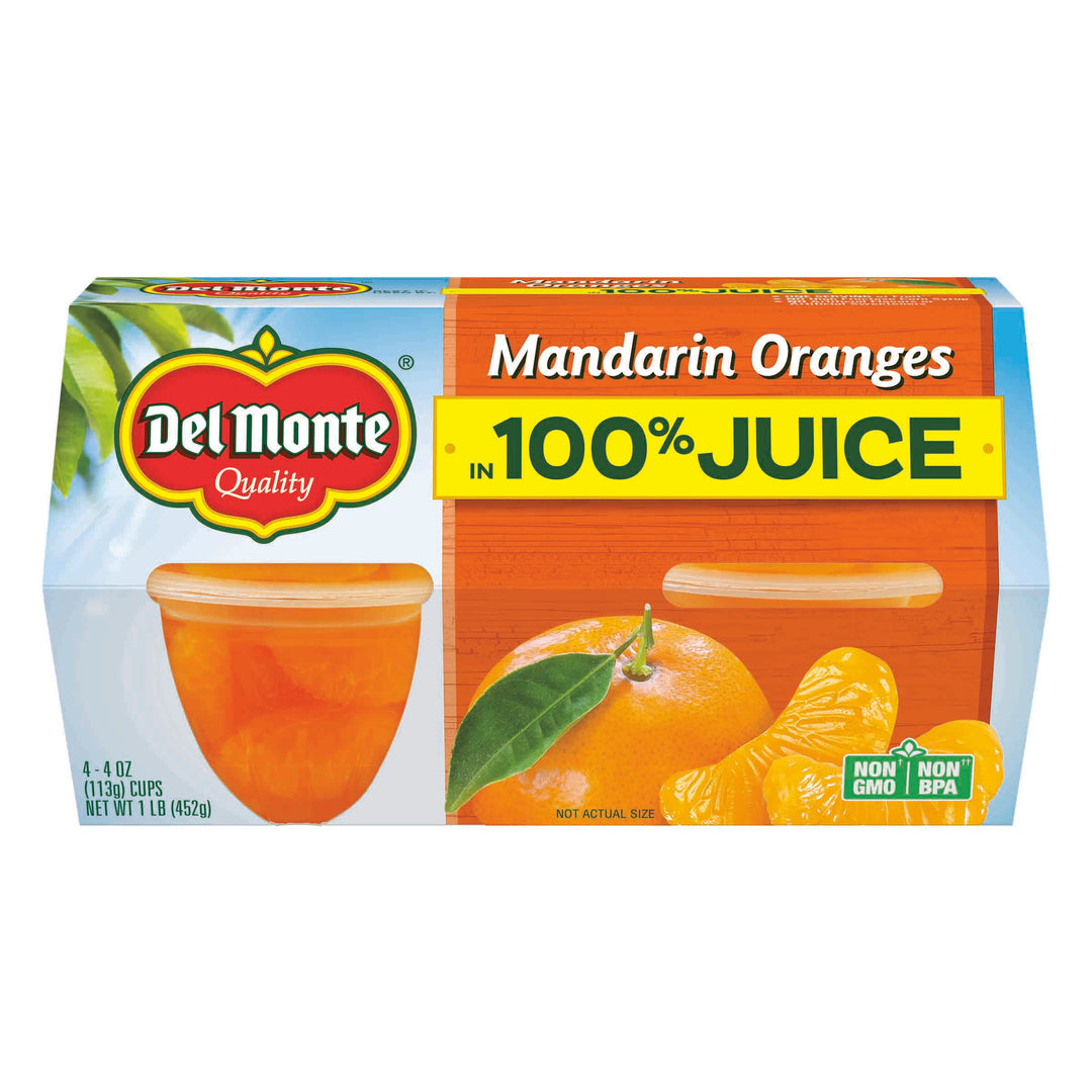 Del Monte Mandarin Oranges In 100% Juice-4 oz.-6/Case