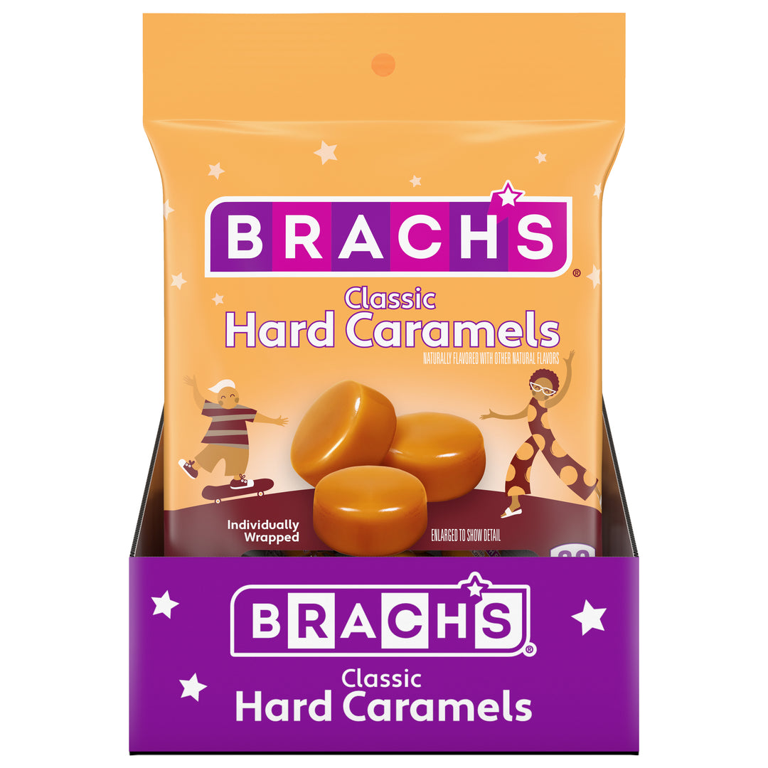 Brachs Caramel Nips Candies Peg-3.25 oz.-12/Case