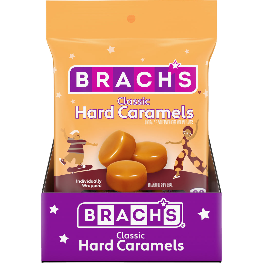 Brachs Caramel Nips Candies Peg-3.25 oz.-12/Case
