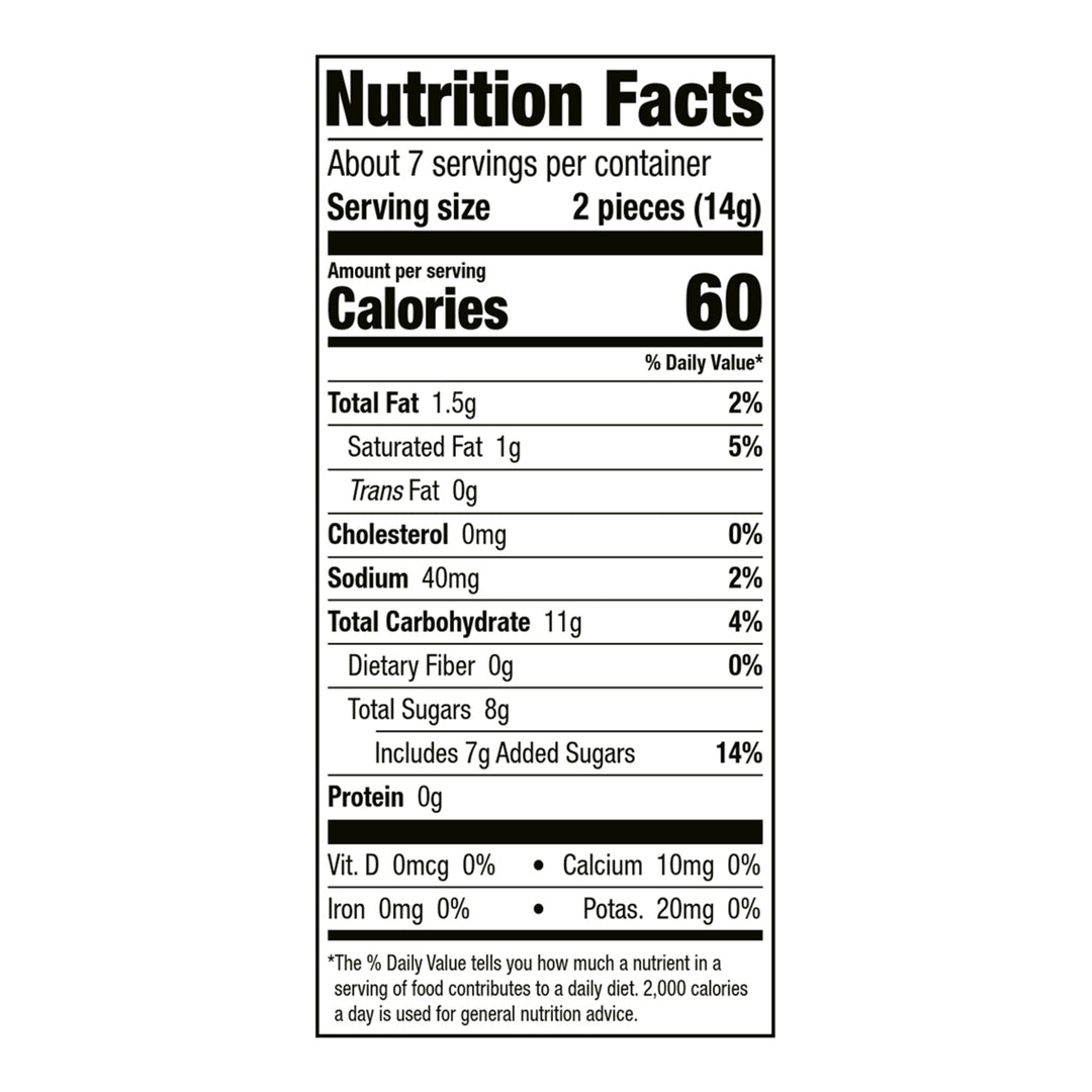 Brachs Caramel Nips Candies Peg-3.25 oz.-12/Case