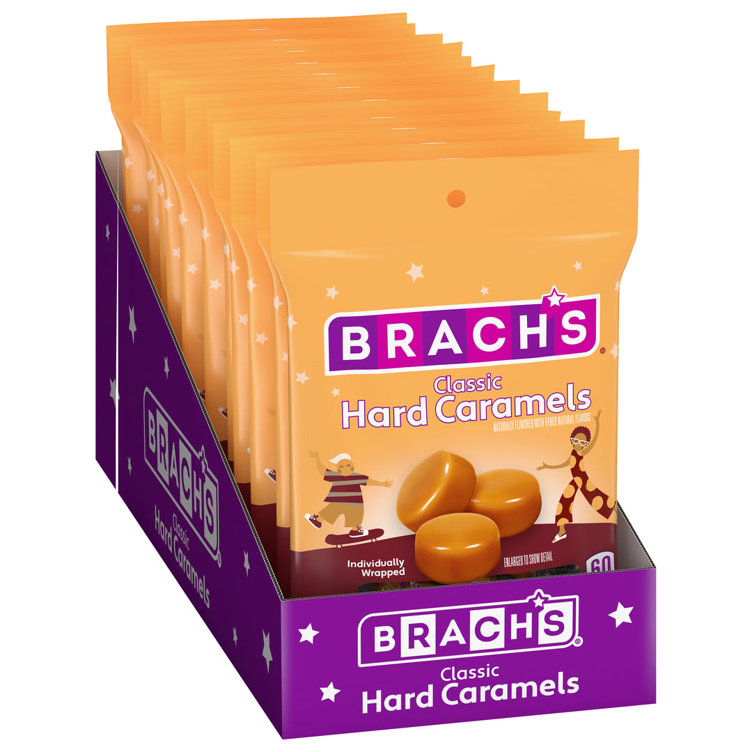 Brachs Caramel Nips Candies Peg-3.25 oz.-12/Case