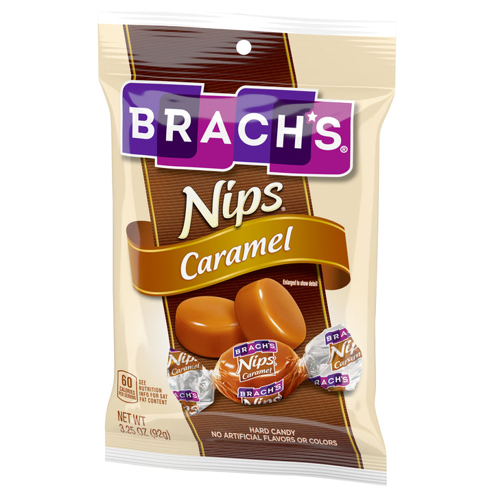 Brachs Caramel Nips Candies Peg-3.25 oz.-12/Case