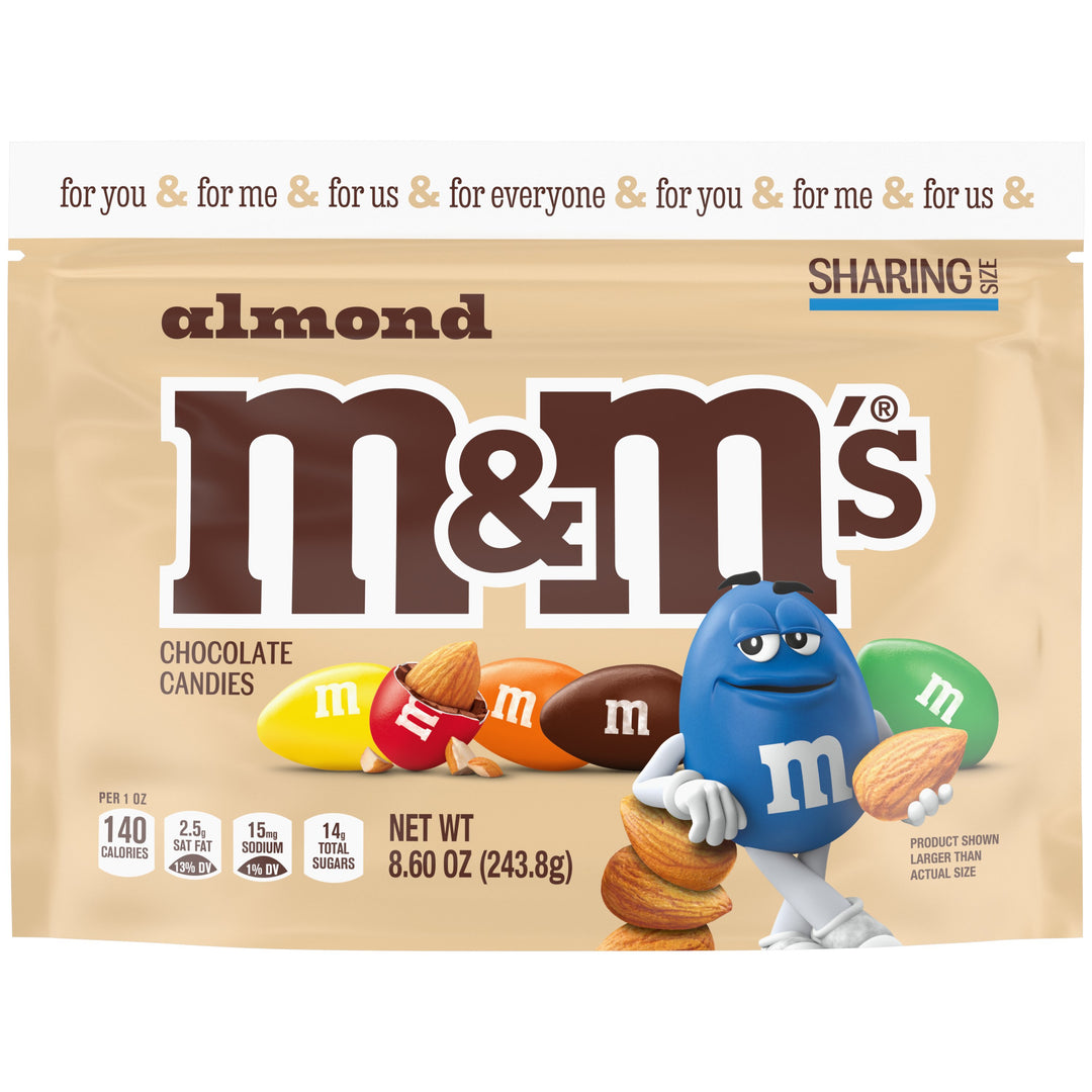 M&M's Almond Stand Up Pouch-8.6 oz.-8/Case