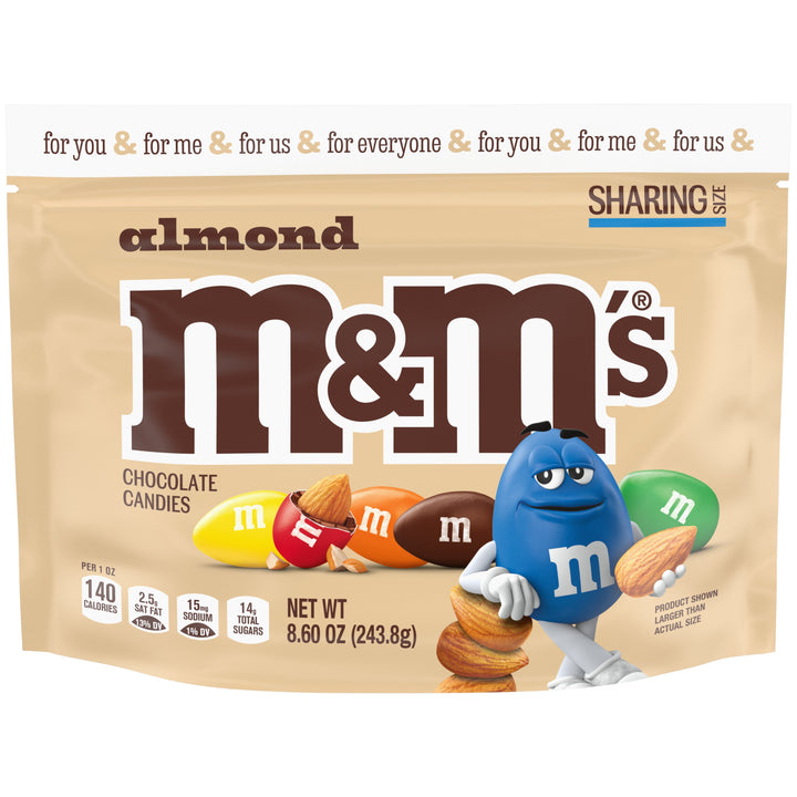 M&M's Almond Stand Up Pouch-8.6 oz.-8/Case