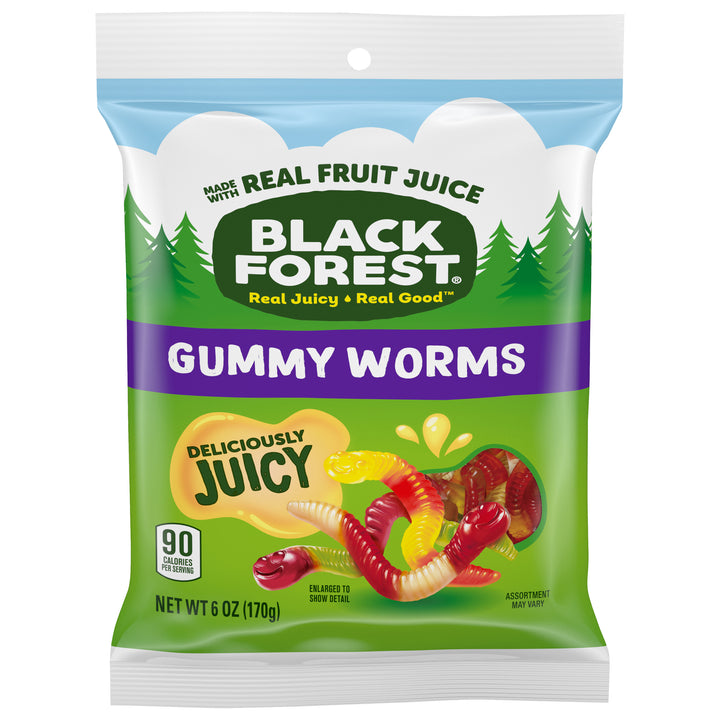 Black Forest Gummi Gummy Worms Candies Peg-6 oz.-8/Case