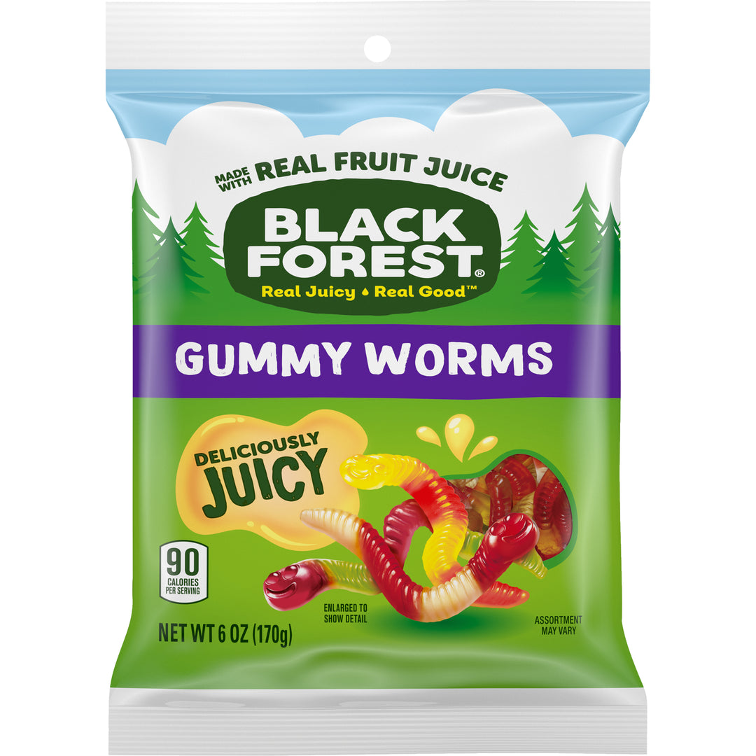 Black Forest Gummi Gummy Worms Candies Peg-6 oz.-8/Case