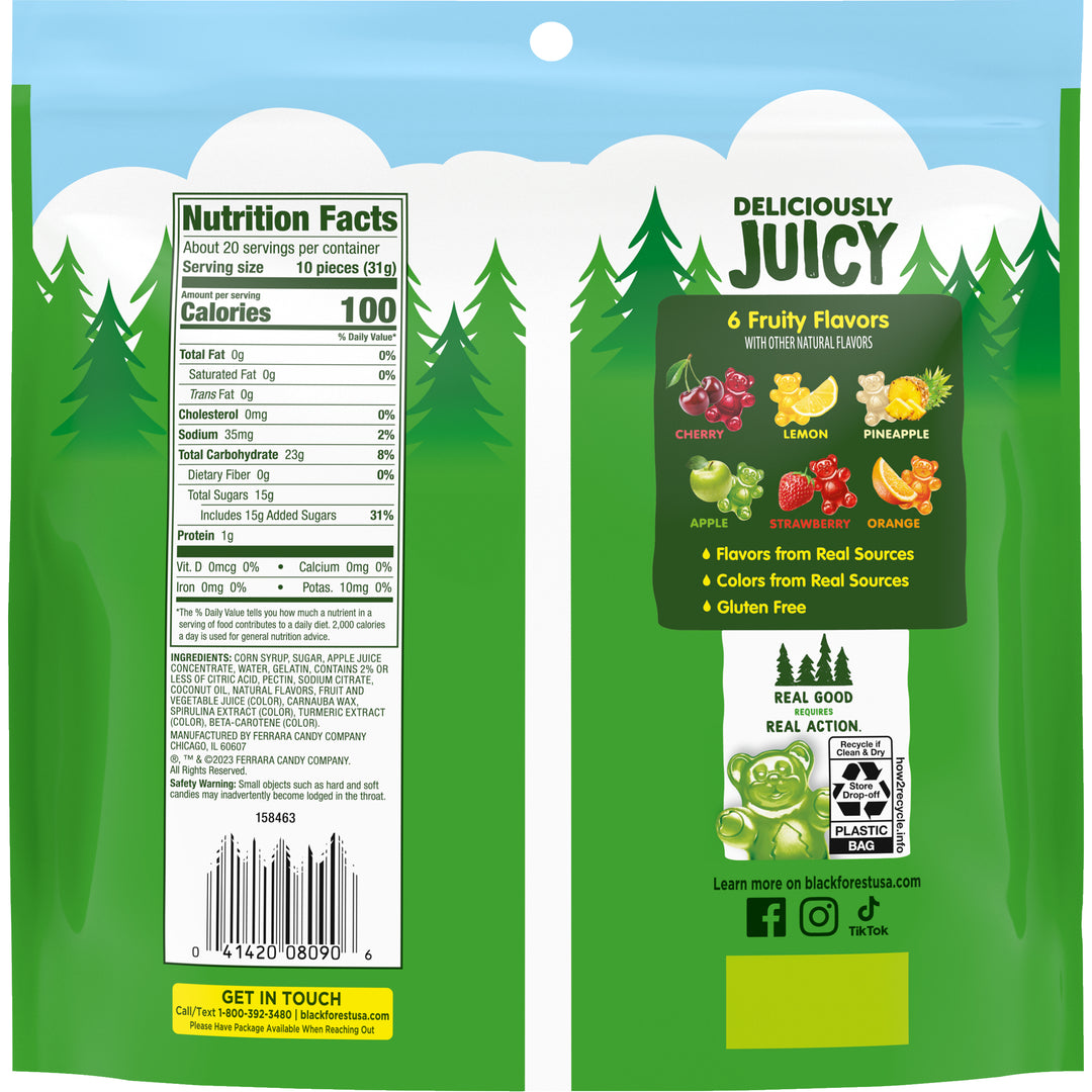 Black Forest Gummi Gummy Bears Stand Up-22 oz.-6/Case