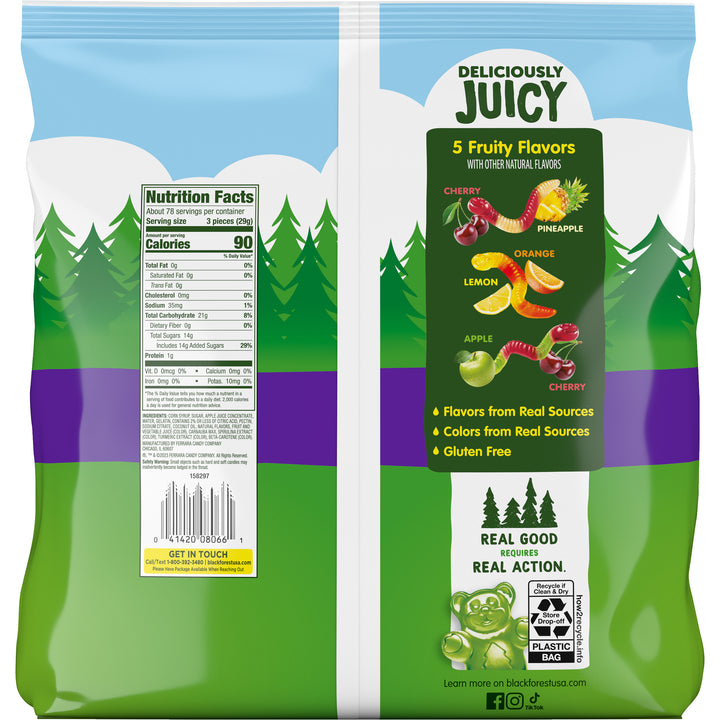 Black Forest Gummi Gummy Worms-80 oz.-6/Case