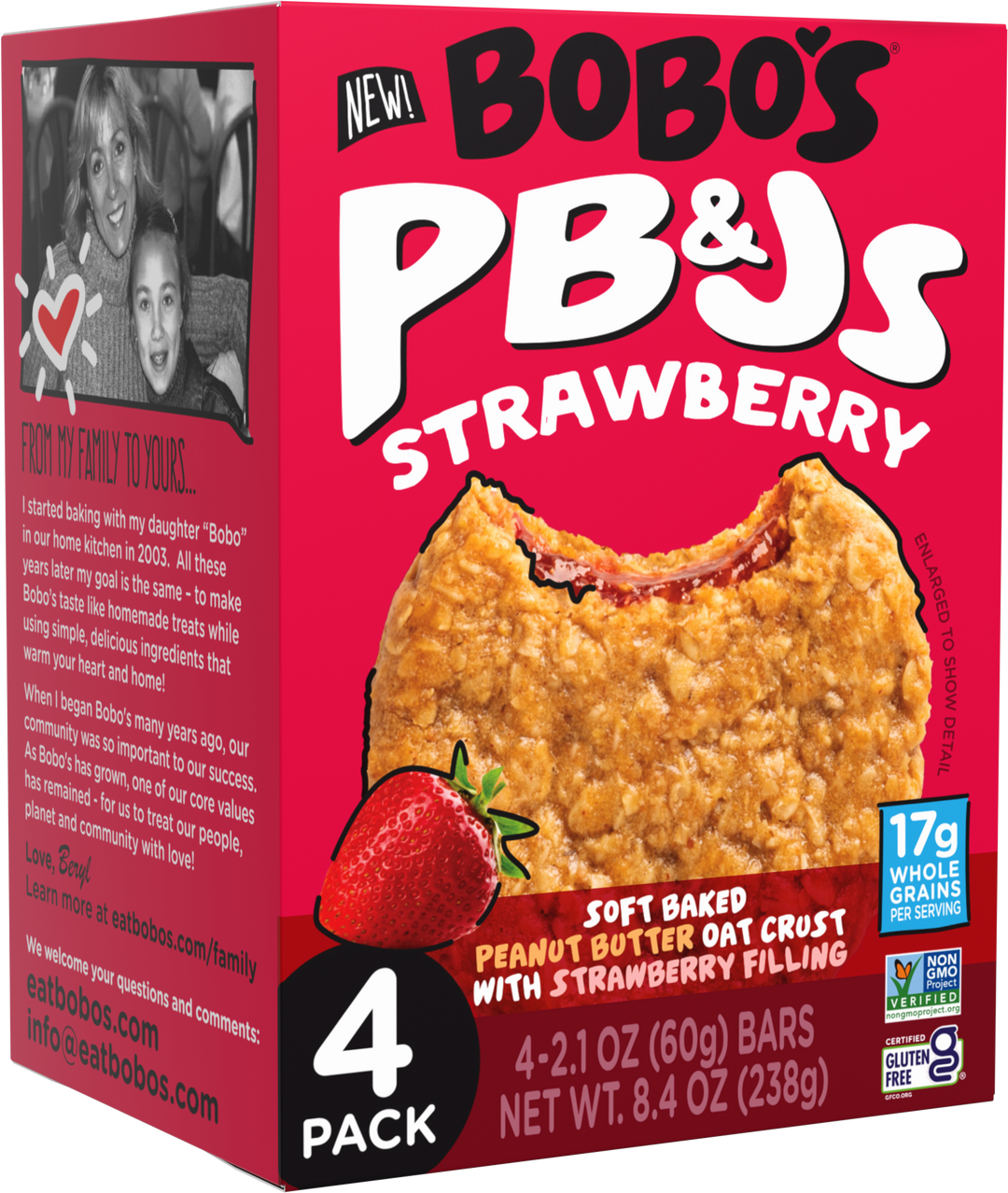 Bobo's Oat Bars Strawberry Peanut Butter & Jelly Case-3.15 lbs.-6/Case