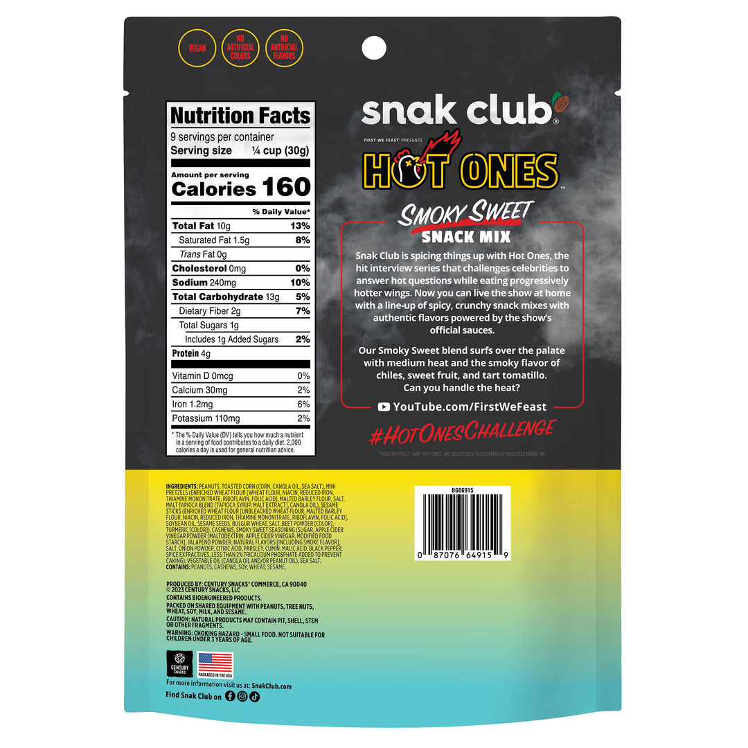 Snak Club Hot Ones Smoky Sweet Snack Mix-10 oz.-6/Case