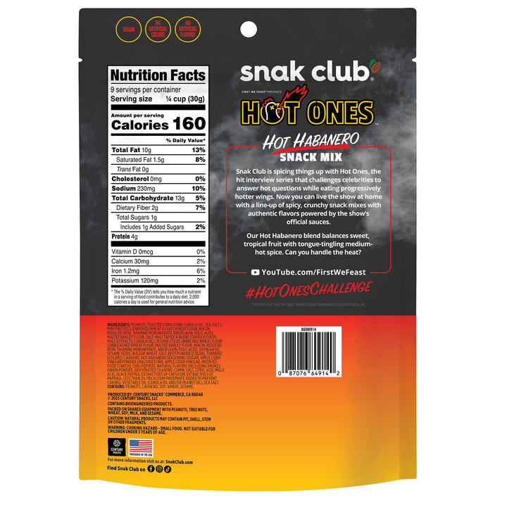 Snak Club Hot Ones Hot Habanero Snack Mix-10 oz.-6/Case