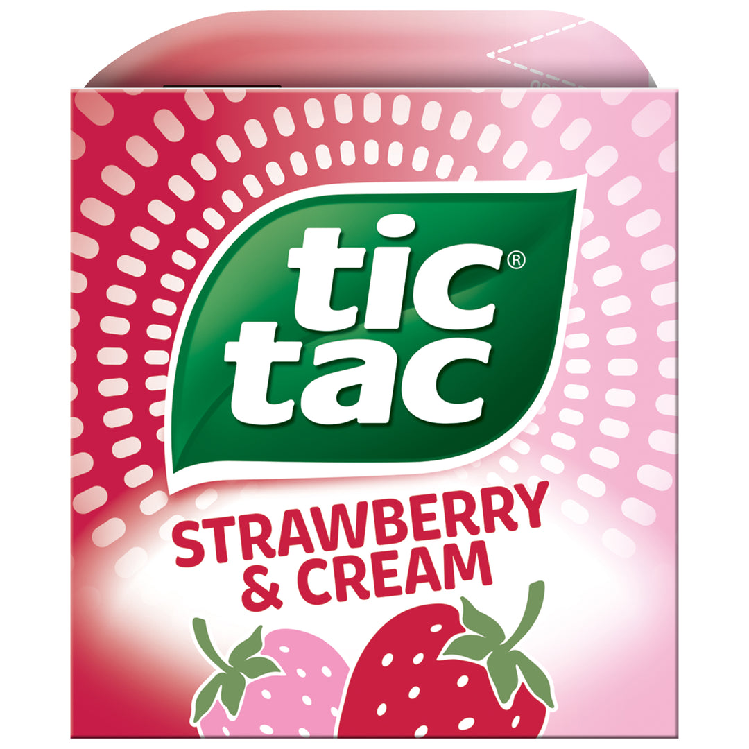 Tic Tac Fresh Breath Mints-Strawberry & Cream-Hard Candy Mints-3.4 Ozx8x6 Bottle Pack-3.4 oz.-8/Box-6/Case