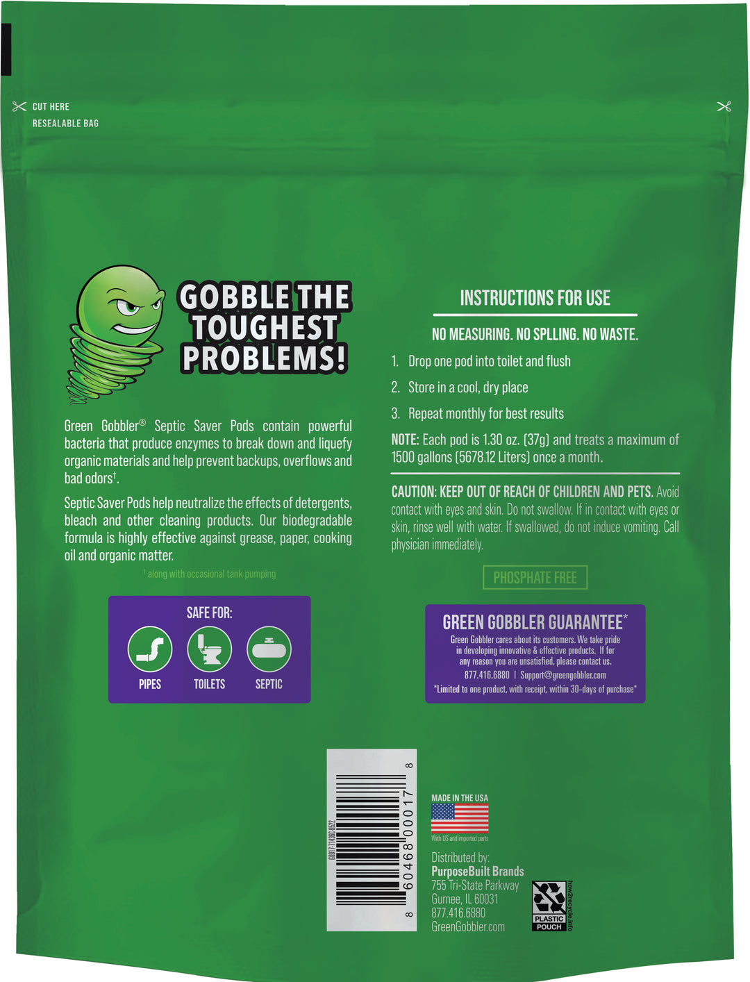 Green Gobbler Septic Saver-6 Count-6/Case