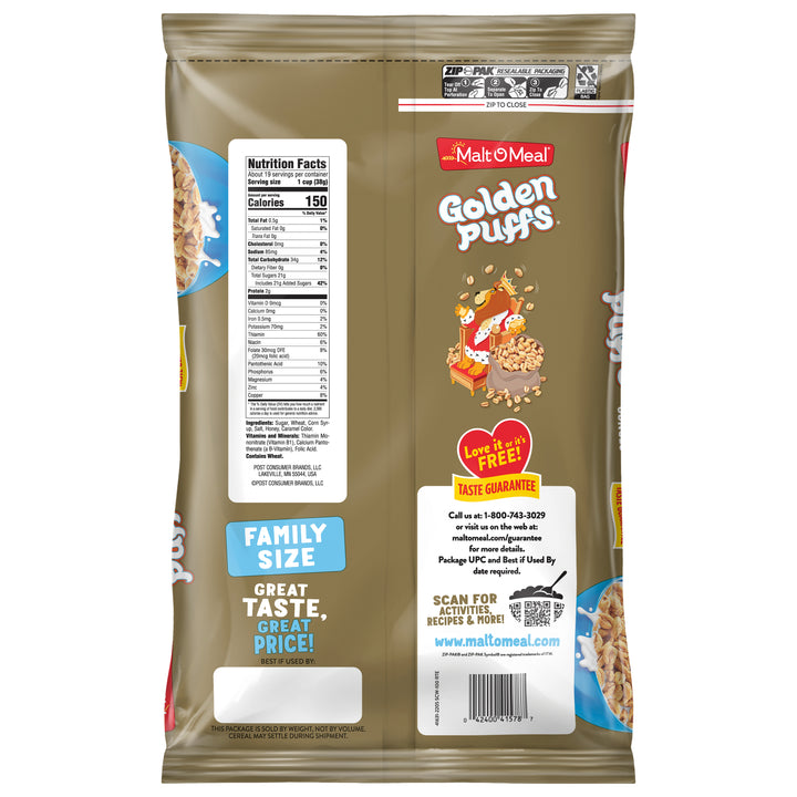 Malt O Meal Golden Puffs-25 oz.-6/Case