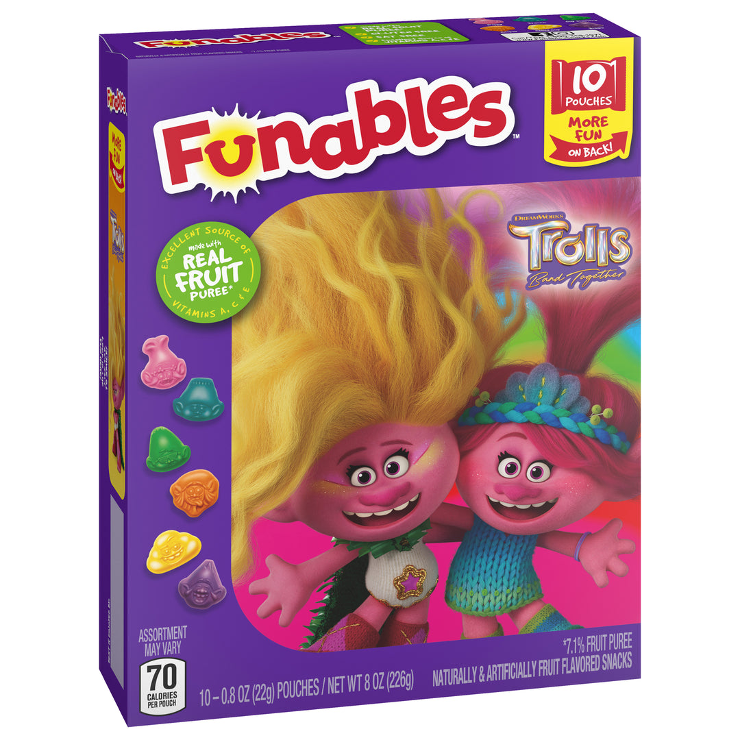 Licensed Fruit Snack Funables Trolls Fruit Flavored Snacks oz. Pouches-8 oz.-8/Case