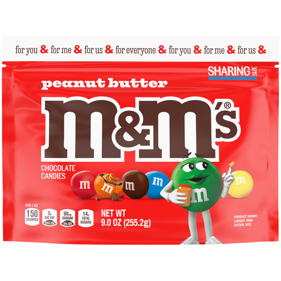 M&M's Peanut Butter Stand Up Pouch-9 oz.-8/Case