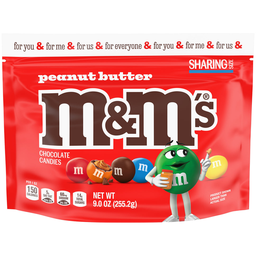 M&M's Peanut Butter Stand Up Pouch-9 oz.-8/Case