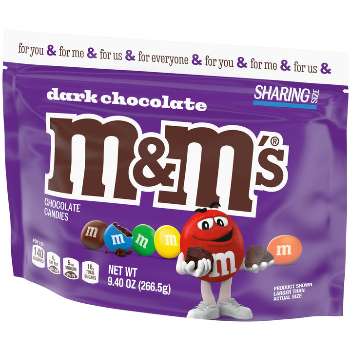 M&M's Dark Chocolate Stand Up Pouch-9.4 oz.-8/Case