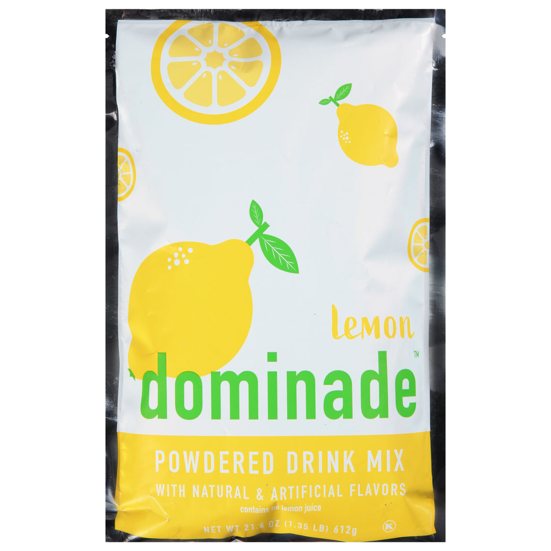 Domino Dominade Lemon Powdered Drink Mix Pouches-21.6 oz.-12/Case