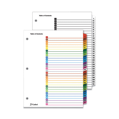 Onestep Printable Table Of Contents And Dividers, 10-tab, 1 To 10, 11 X 8.5, White, White Tabs, 1 Set