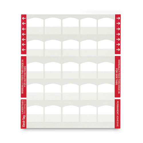 Laser Printable Index Tabs, 1/5-cut, White, 1.13" Wide, 100/pack