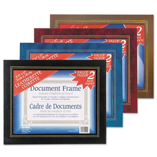Leatherette Document Frame, 8.5 X 11, Burgundy, Pack Of Two