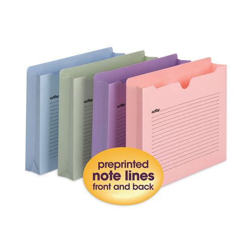 Notes File Jackets, Straight Tab, 2" Expansion, Letter Size, Assorted Colors, 12/pack