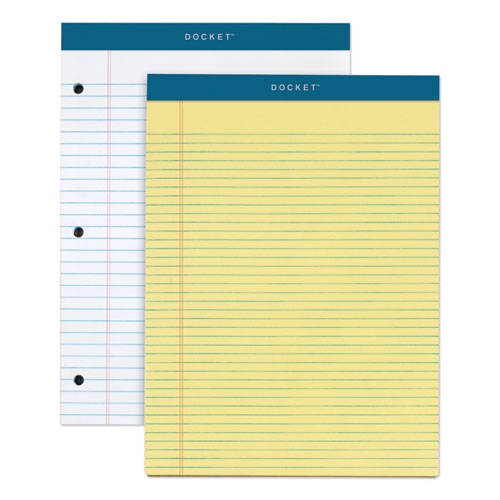 Double Docket Ruled Pads, Wide/legal Rule, 100 Canary-yellow 8.5 X 11.75 Sheets, 6/pack