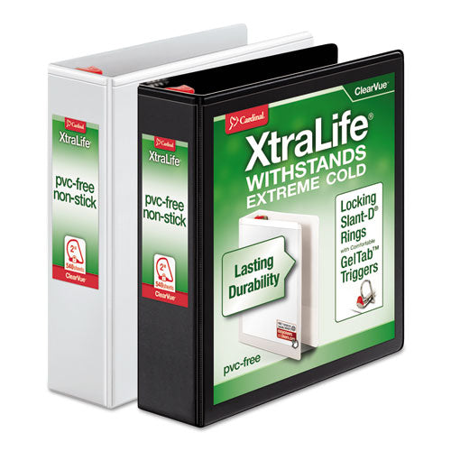 Xtralife Clearvue Non-stick Locking Slant-d Ring Binder, 3 Rings, 1" Capacity, 11 X 8.5, White