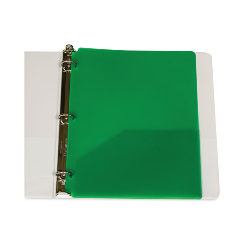 C-Line Two-pocket Heavyweight Poly Portfolio Folder 3-hole Punch 11x8.5 Green 25/box