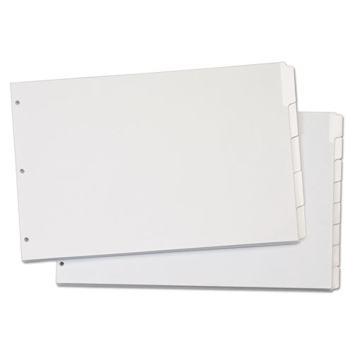 Write 'n Erase Tabloid Index Dividers, 5-tab, 11 X 17, White, 1 Set