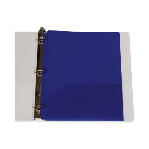 Two-pocket Heavyweight Poly Portfolio Folder, 3-hole Punch, 11 X 8.5, Blue, 25/box