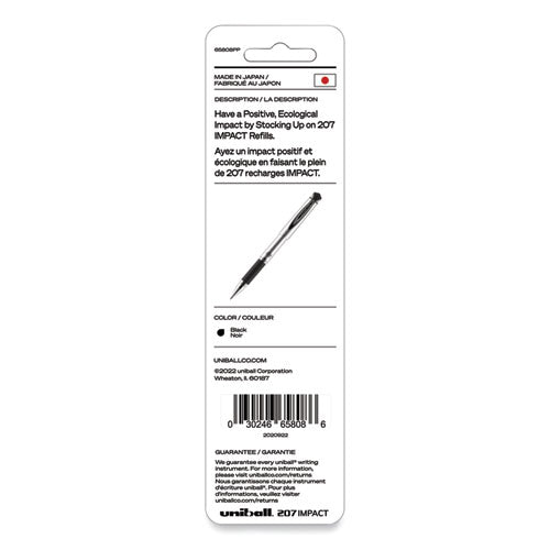 Refill For Gel Impact Gel Pens, Bold Conical Tip, Black Ink, 2/pack