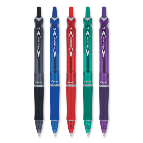 Acroball Colors Advanced Ink Ballpoint Pen, Retractable, Medium 1 Mm, Assorted Ink And Barrel Colors, 5/pack