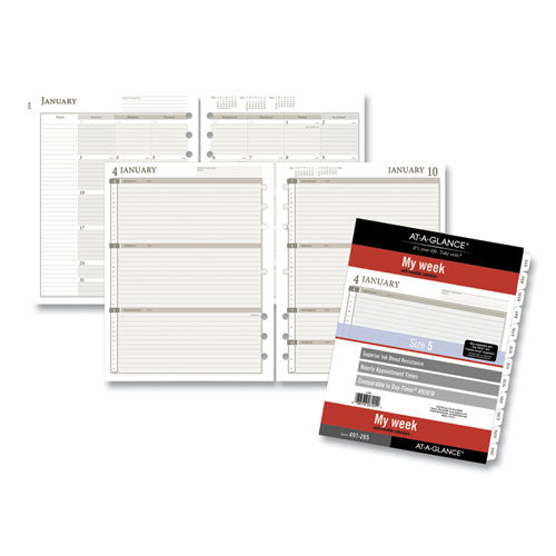 2-page-per-week Planner Refills, 8.5 X 5.5, White Sheets, 12-month (jan To Dec): 2023