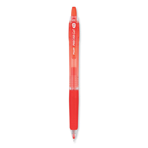 Precise Gel Begreen Gel Pen, Retractable, Fine 0.7 Mm, Red Ink, Red Barrel, Dozen
