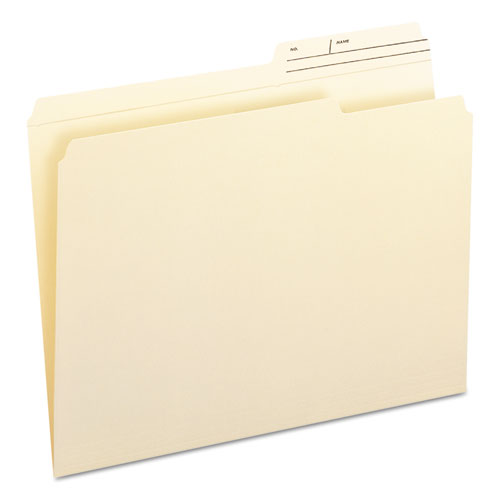 Reinforced Guide Height File Folders, 2/5-cut Printed Tabs: Right Position, Letter Size, 0.75" Expansion, Manila, 100/box