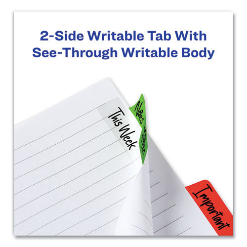 Ultra Tabs Repositionable Tabs, Margin Tabs: 2.5" X 1", 1/5-cut, Assorted Colors, 48/pack