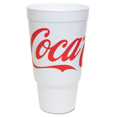 Coca-cola Foam Cups, 16 Oz, White/red, 25/bag, 40 Bags/carton