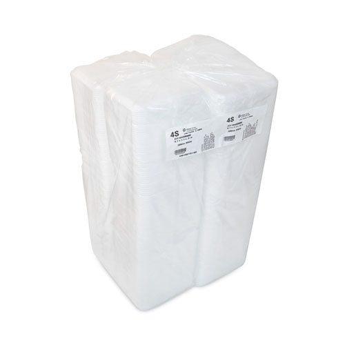 Meat Tray, #4 Shallow, 9.13 X 7.13 X 0.65, White, Foam, 500/carton