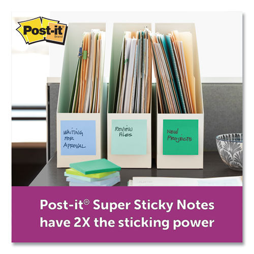 Post-it Notes Super Sticky Recycled Notes in Oasis Colors, Lined, 4 x 6, 90 Sheets/Pad, 3 Pads/Pack