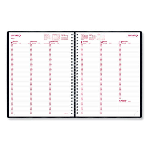 Essential Collection Weekly Appointment Book In Columnar Format, 11 X 8.5, Black Cover, 12-month (jan To Dec): 2023