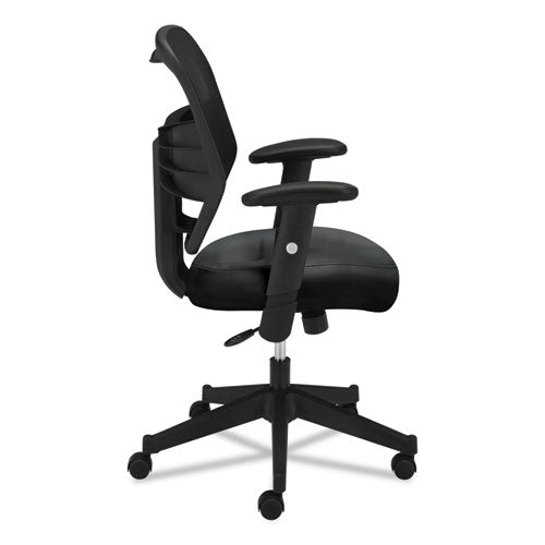 Vl531 Mesh High-back Task Chair With Adjustable Arms, Supports Up To 250 Lb, 18" To 22" Seat Height, Black