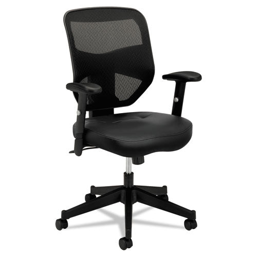 Vl531 Mesh High-back Task Chair With Adjustable Arms, Supports Up To 250 Lb, 18" To 22" Seat Height, Black