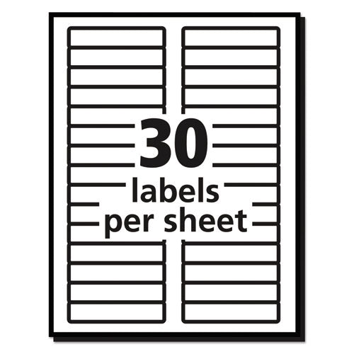 Removable File Folder Labels With Sure Feed Technology, 0.66 X 3.44, White, 30/sheet, 25 Sheets/pack