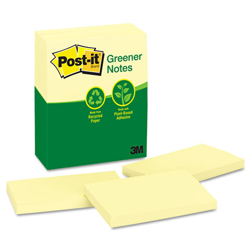 Original Recycled Note Pad Cabinet Pack, 3" X 3", Canary Yellow, 75 Sheets/pad, 24 Pads/pack